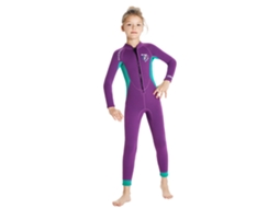 Business traje de mergulho infantil para meninas, 2.5mm neoprene, manga longa, proteção UV, praia, piscina | S/MARCA