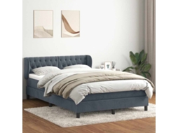 SYFAX™ Cama com Molas/colchão 160x210 Cm Veludo Cinzento escuro