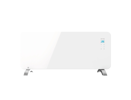 Radiador elétrico Evvo C2000 Crystal, Wi-Fi, 2.000 W, tela sensível ao toque, controle remoto, temporizador, suporte de chão