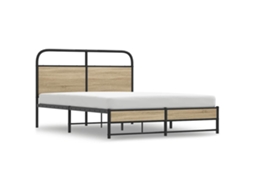 Bed Frame, Bed Frames Vidaxl Marrom Madeira Processada (140 X 200 Cm)