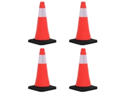 Vidaxl Cones De Sinalização Refletores Com Bases Pesadas 4 Pcs 50 Cm