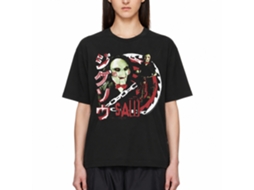 Rockinstone Saw Movie Jigsaw Japanese Text Black Adult T-shirt Size:xl