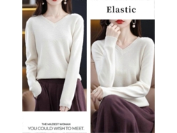 Suéter De Cashmere De Qualidade Superior Da Mongólia: Design Elegante, Conforto E Durabilidade Branco