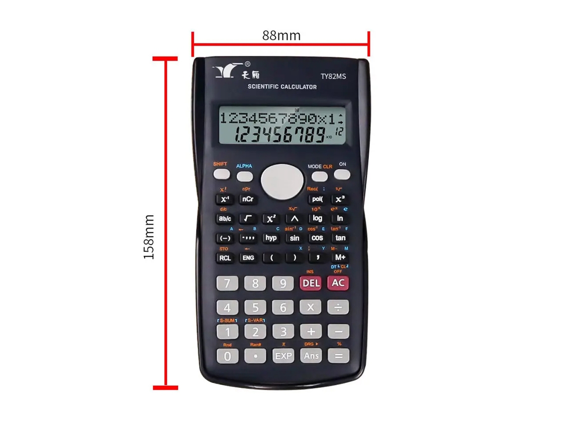 Calculadora Científica Ty 82ms 240 Funções Display Lcd 2 Linhas Portátil para Escola Universidade