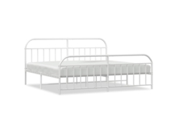 Bed Frame, Bed Frames Vidaxl Branco Aço (193 X 203 Cm)