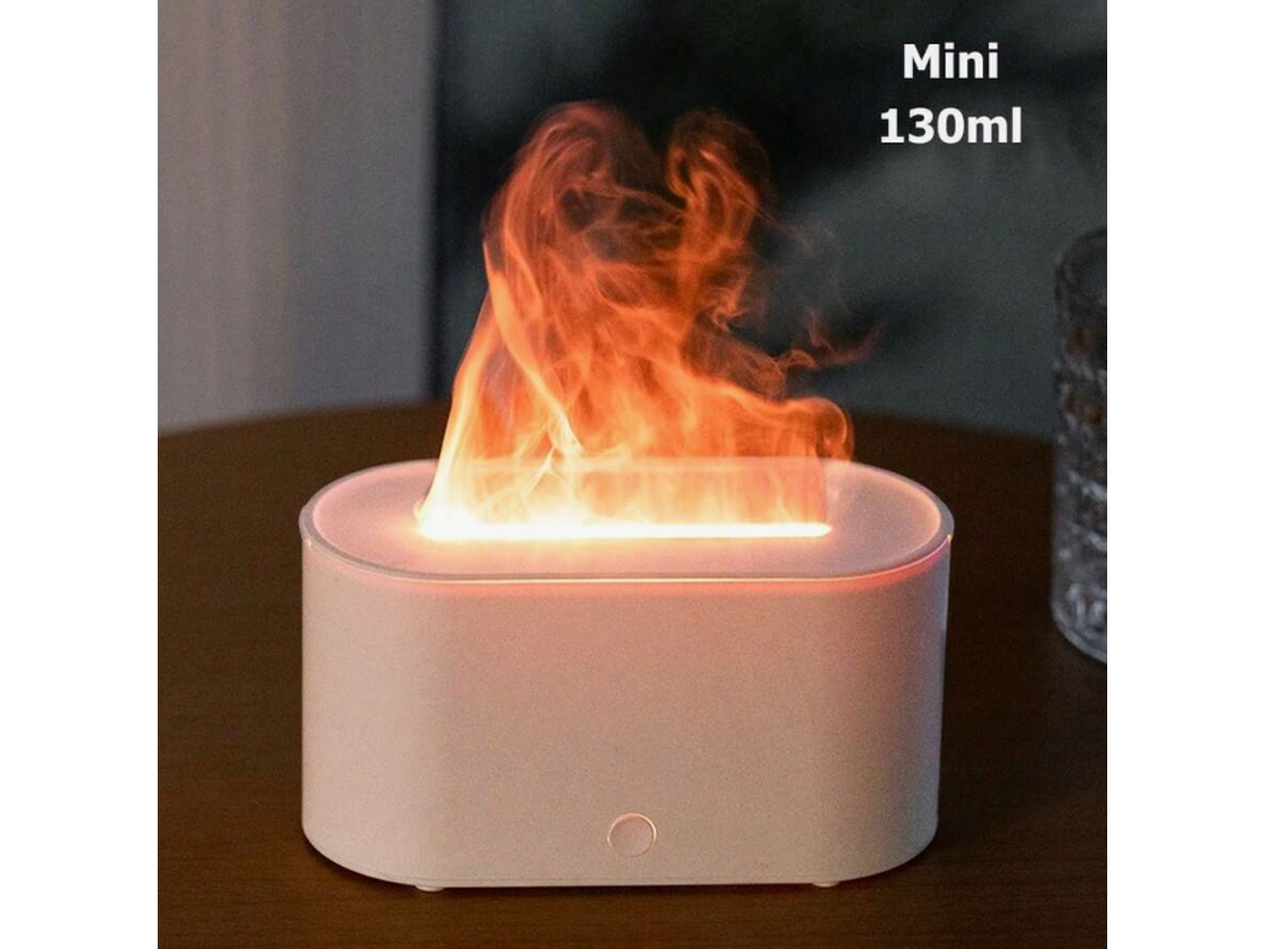 Difusor De Aromas E Umidificador De Ar Com Chama Colorida De 130 Ml| Aromaterapia Ultrassônica Para Casa, Quarto, Escritório E Ioga| Silencioso