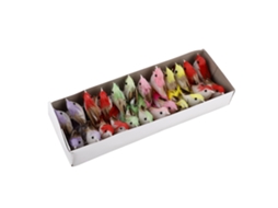 Conjunto de 24 Pássaros Artificiais em Espuma Coloridos para Natal e Decoração de Casa