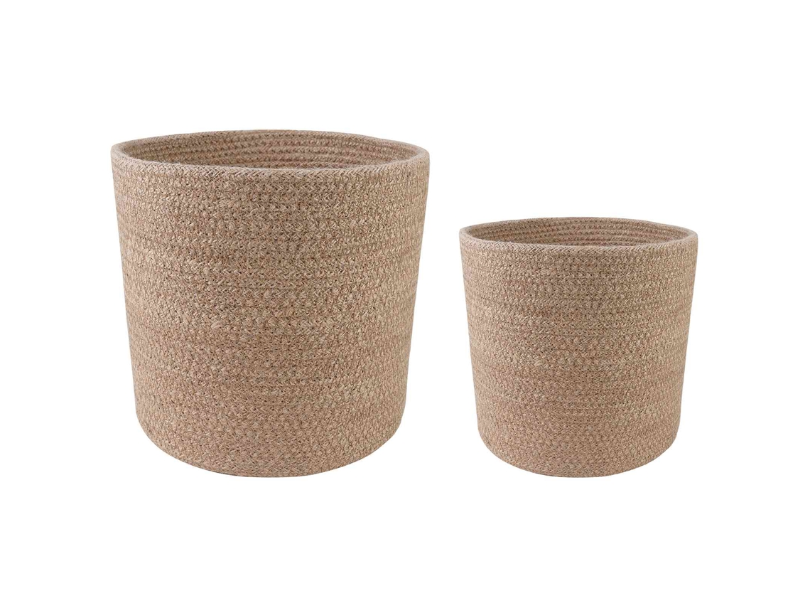 Vidaxl Conjunto De Vasos De Planta 2 Pcs Natural Ø 28 X 28 Cm
