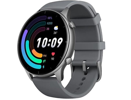 Smartwatch  Amazfit Gtr2E Mostrador Cinza 46Mm Pulseira de Borracha