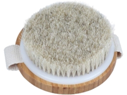 Escova Esfoliante De Bambu Bege Para As Costas, Ideal Para O Corpo E Limpeza Da Pele, Escova Para Uso A Seco No Banho E
