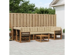 Vidaxl Conjunto De Sofás Para Exterior 8 Unid. Natural E Bege