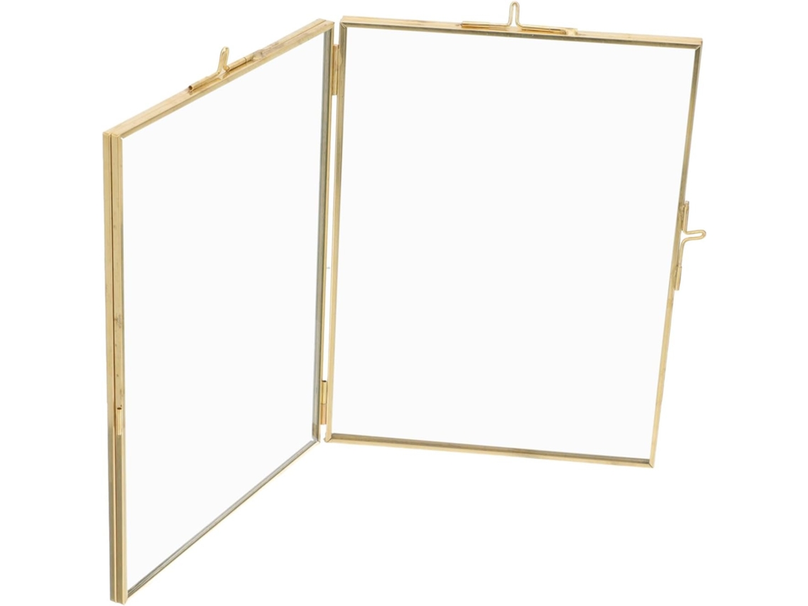 Moldura De Vidro Dourado Dupla Face De 7 Polegadas, Estilo Nórdico Vintage