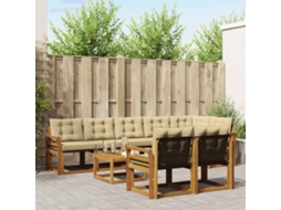 Vidaxl Conjunto De Sofás Para Exterior 9 Pcs Natural E Bege
