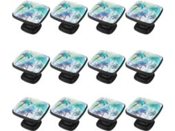 Puxadores Quadrados Para Gavetas De Cômoda, Puxadores Para Armários De Cozinha, 12 Peças, Geometria Abstrata De Palmeira
