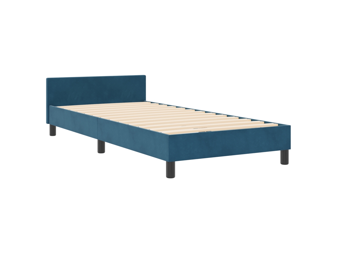 Conjunto 1 Cama Moderna Vidaxl Azul Veludo (180 X 200 Cm)