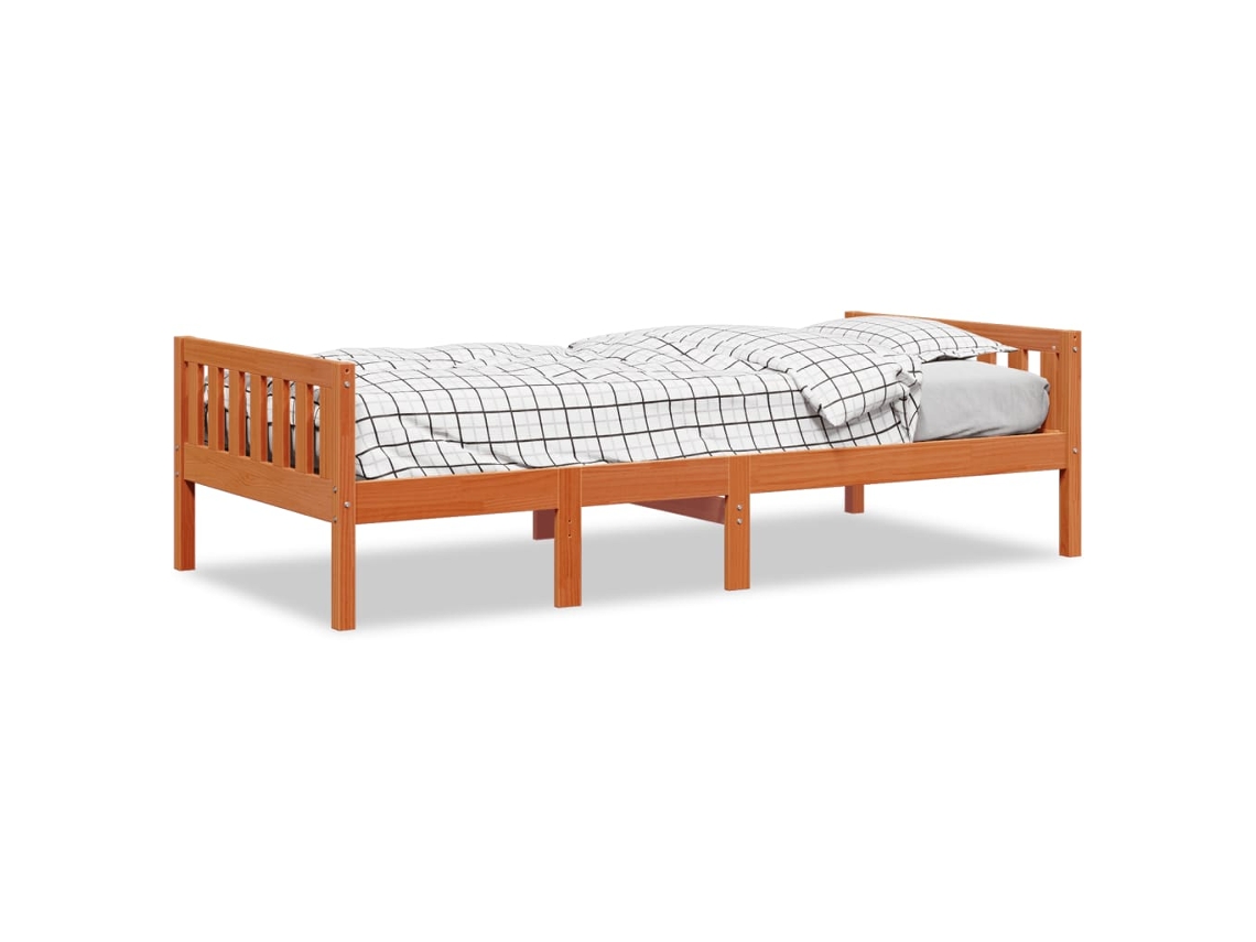 Cama de Criança Sem Colchão Pinho Maciço Castanho mel MAISON EXCLUSIVE (75x190 cm)