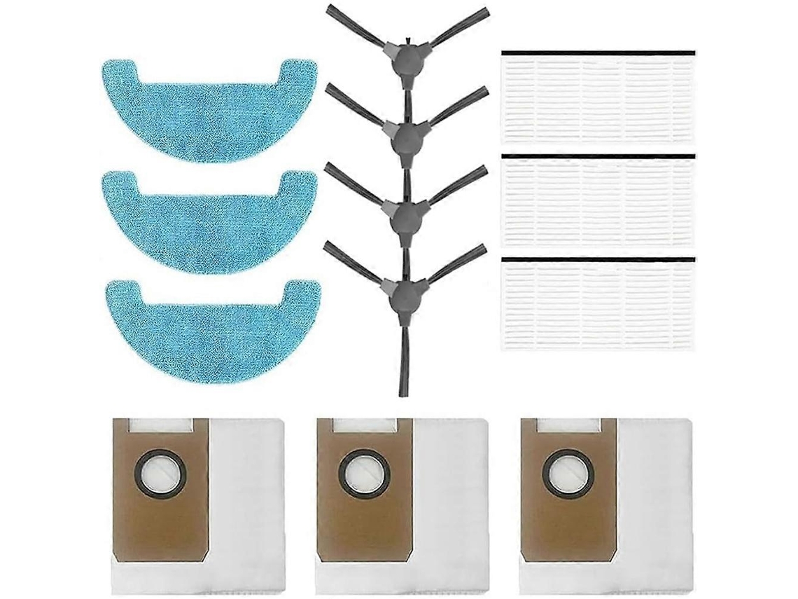 Conjunto De Acessórios Para Aspirador De Pó Loorow At800: Escovas Laterais, Filtros Hepa E Panos De Limpeza.