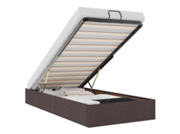 Estrutura Da Cama Otomana Vidaxl Marrom Tecido (193 X 90 X 23.5 Cm)