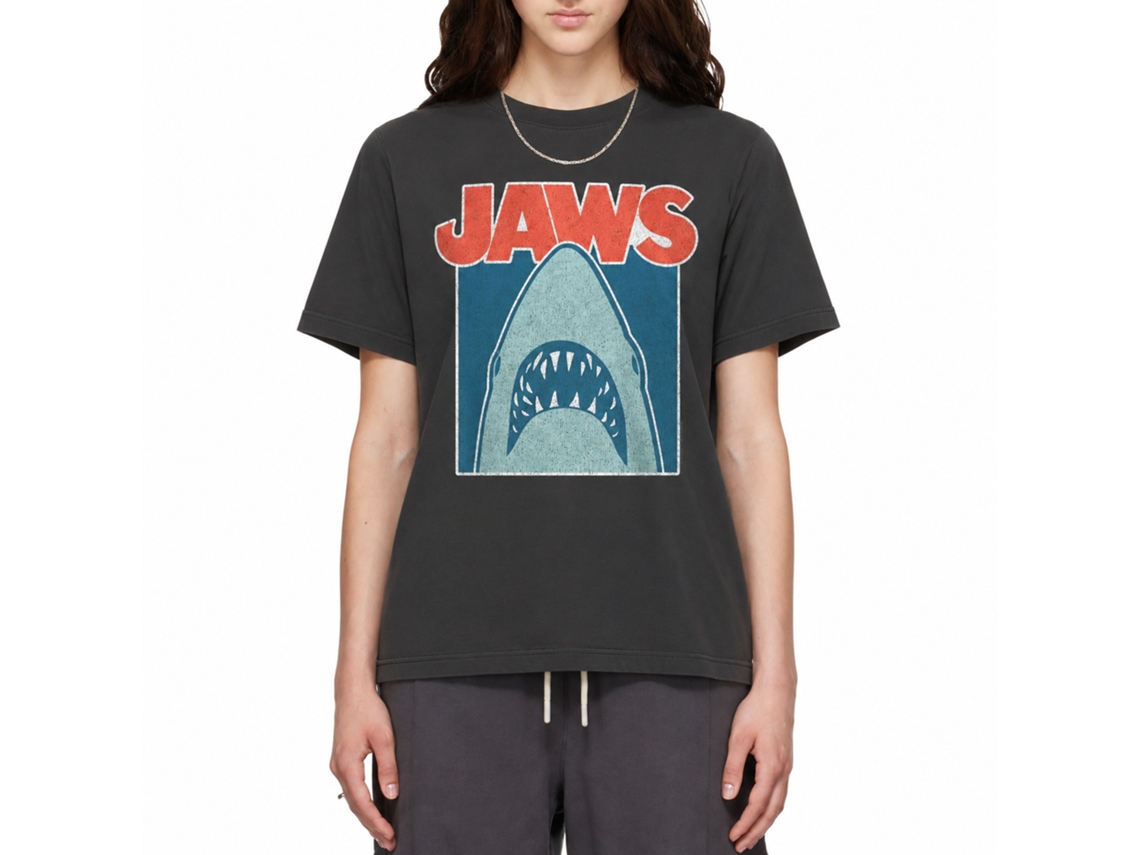 Rockinstone Jaws Movie Minimal Solid Smoke Adult T-shirt Size:xxl