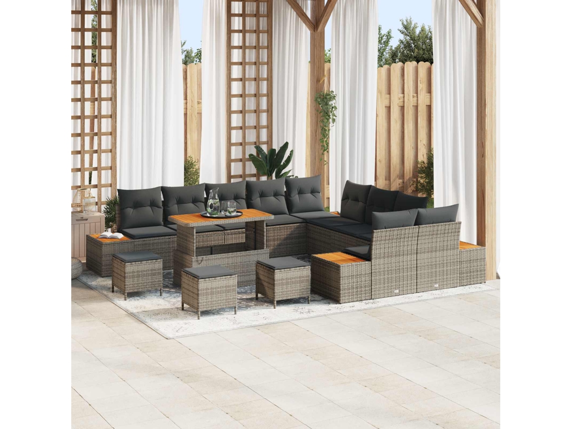 Vidaxl Conjunto De Sofá De Jardim 14 Unid. 13-número De Lugares