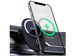 Carregador Carro Sem Montagem Magsafe Braçadeira Ventilação Segura YIZHOOD Magnética Preto