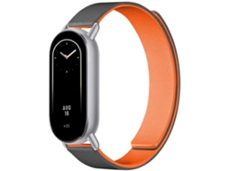 Bracelete para Xiaomi Smart Band 10/9/8 Silicone Macio Magnético Textura de Lichia Cinza Laranja XIAOMOYU