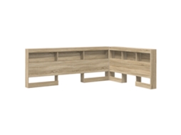 Conjunto 1 Cabeceira De Armazenamento Vidaxl Castanho Madeira De Pinho Maciça (160 Cm)