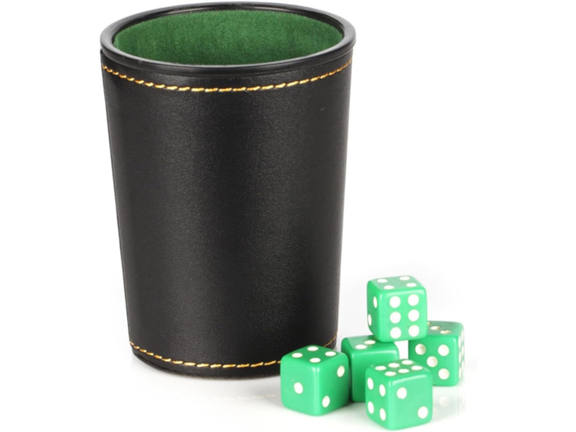 Conjunto Genérico De Copos De Dados Em Couro | E