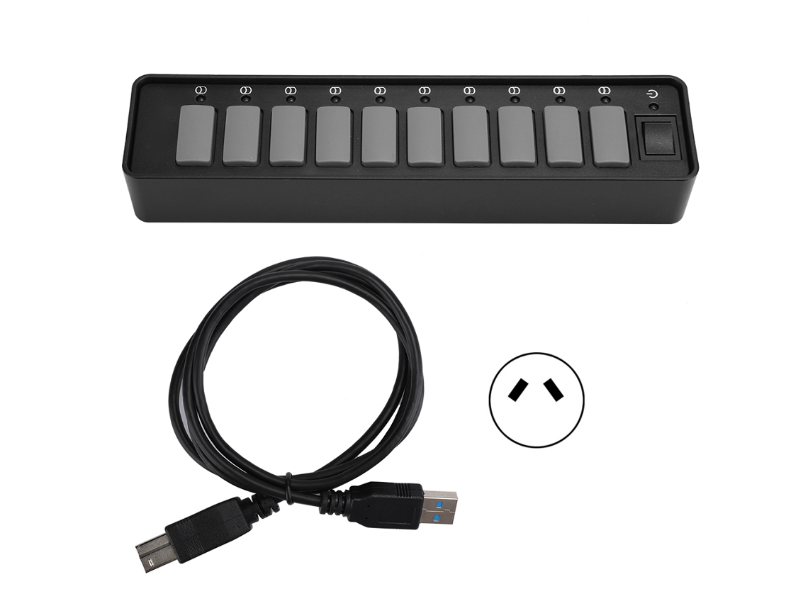 Hub Usb (expansão De 10 Portas, Transmissão De Alta Velocidade Usb3.0)