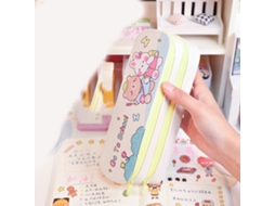 Bolsa De Lápices De Doble Capa Com Grande Capacidade Estilo Simples Impermeável Para Meninas Yellow Grass Bear Bunny