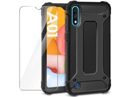 Capa + Película Samsung Galaxy A01 HONGWE. Robusta Preto