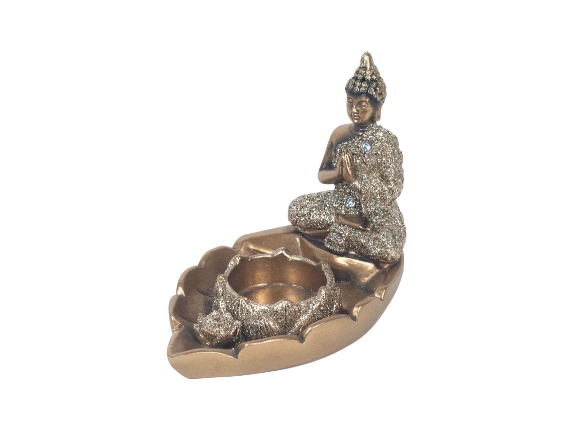 Castiçal Buda Dourado