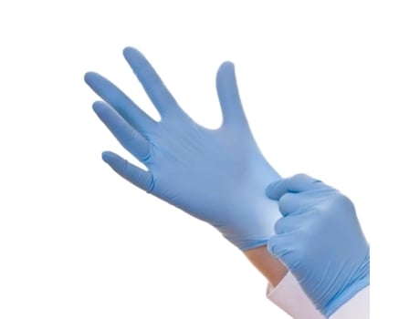 Luvas nitrilo azul-violeta sem pó caixa 100uni S RUBBERGOLD