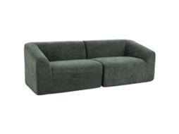 Sofá 3 Lugares Em Ciniela 225 Cm, Estofado Moderno, Assento Amplo, Almofada Com Molas, Verde Escuro