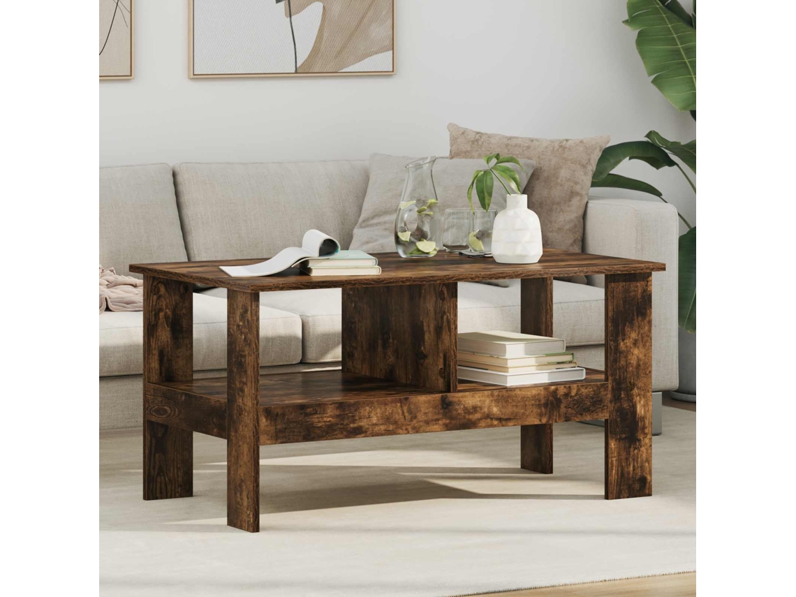 Vidaxl Mesa De Centro Carvalho Defumado 90 X 50 X 45 Cm