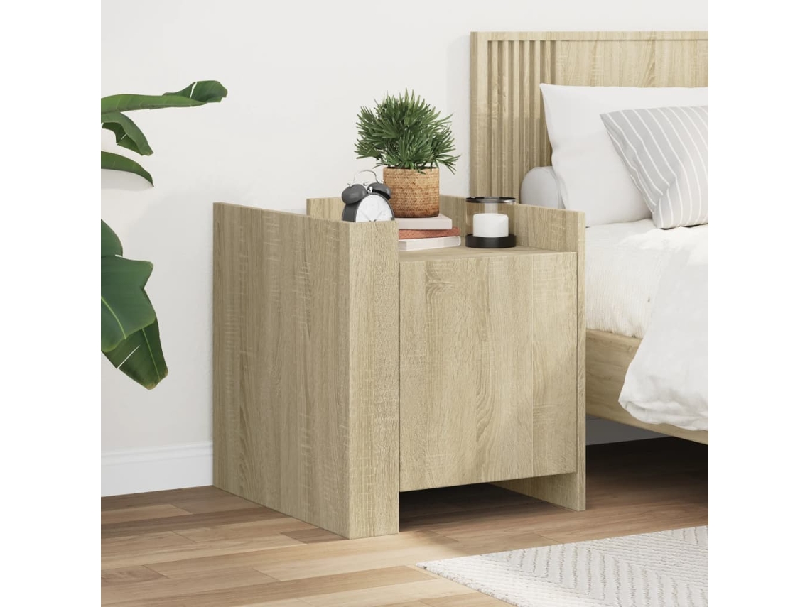 Vidaxl Mesa Cabeceira 45x50x50 Cm Derivados De Madeira Carvalho Sonoma