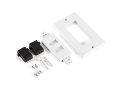 Placa De Parede Hdmi De Doble Puerto Chapado Em Ouro Com Ethernet Para Home Theater