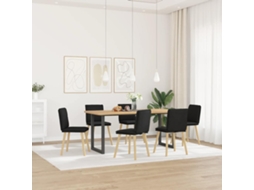 Vidaxl Cadeiras De Jantar 6 Pcs Tecido Preto