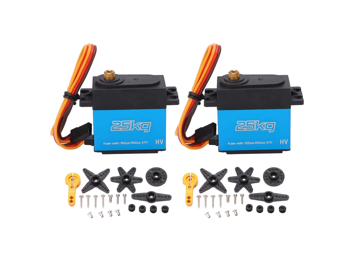 Mali 2pcs Servo Digital Rc 25kg 270 Graus Engrenagem Metal Total À Prova D'água para Carro Rc