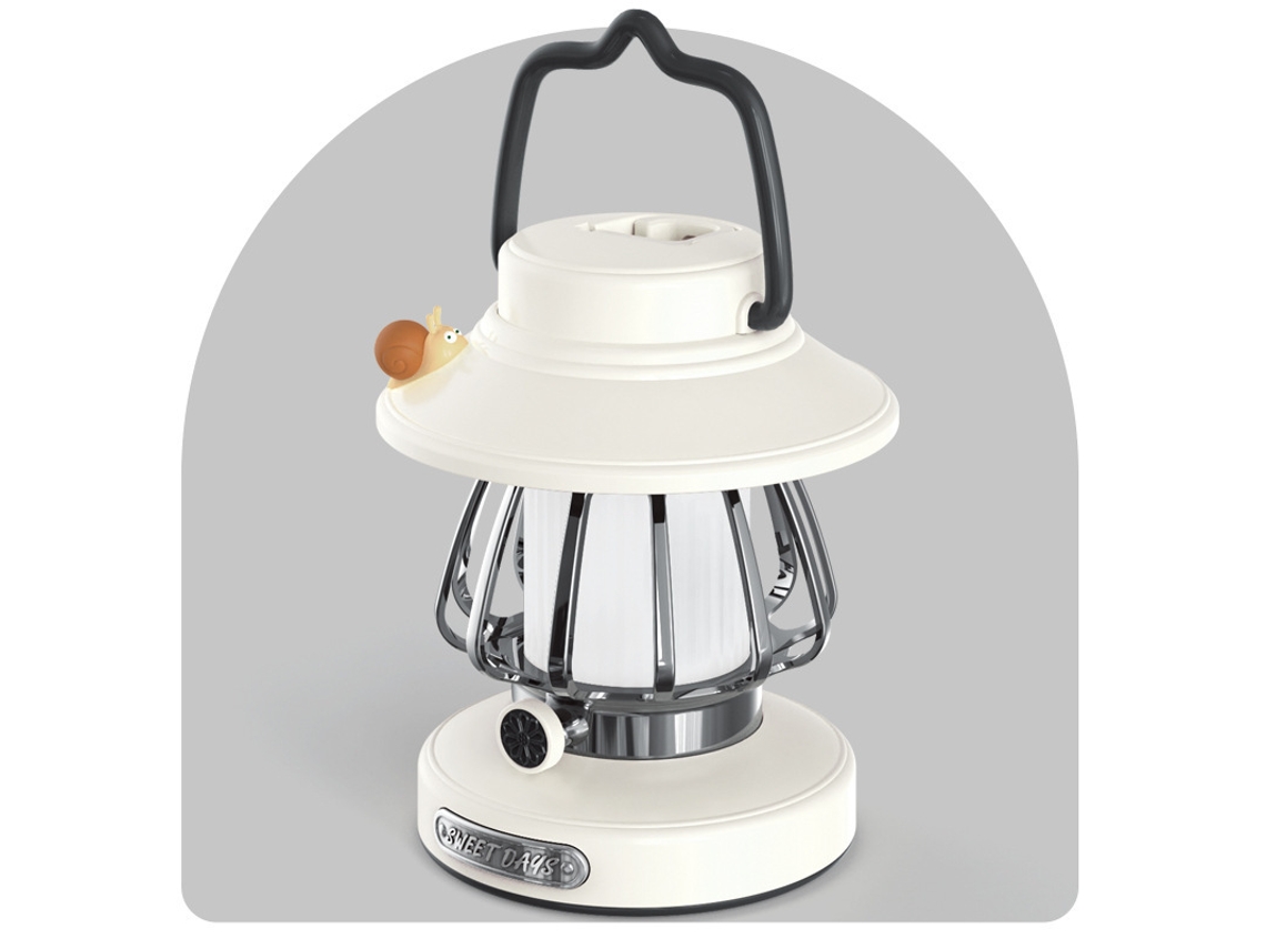 Lanterna de Camping Recarregável, Estilo Retrô, para Uso Externo, Branca AQUAFORGE