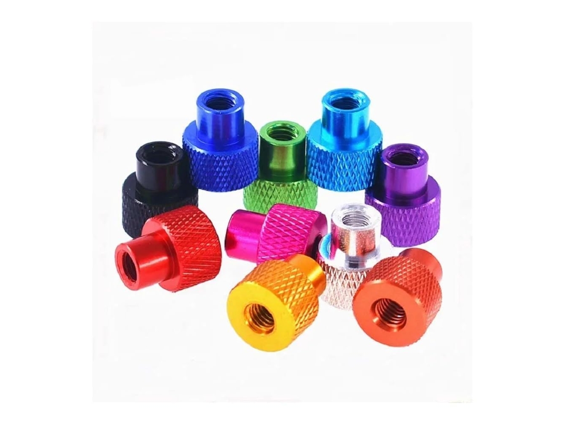 Porcas Sextavadas Multicoloridas De Alumínio Com Flange, Tamanhos M2 A
