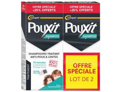 Shampoo Tratamento Antipiolhos e Lêndeas Lote de 2 X 250 Ml POUXIT