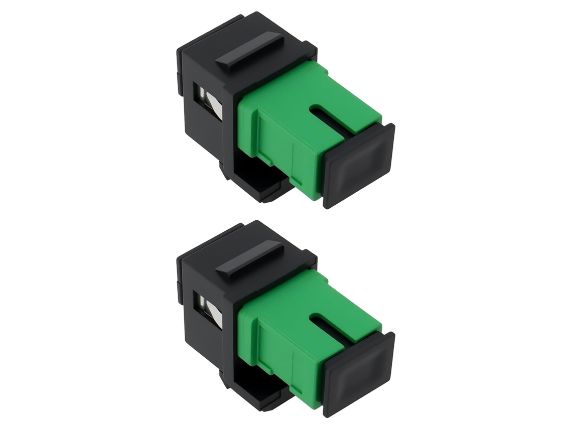 Sc To Sc Apc Fiber Optic Adapter Singlemode Simplex Keystone Jack Coupler 2 Pack