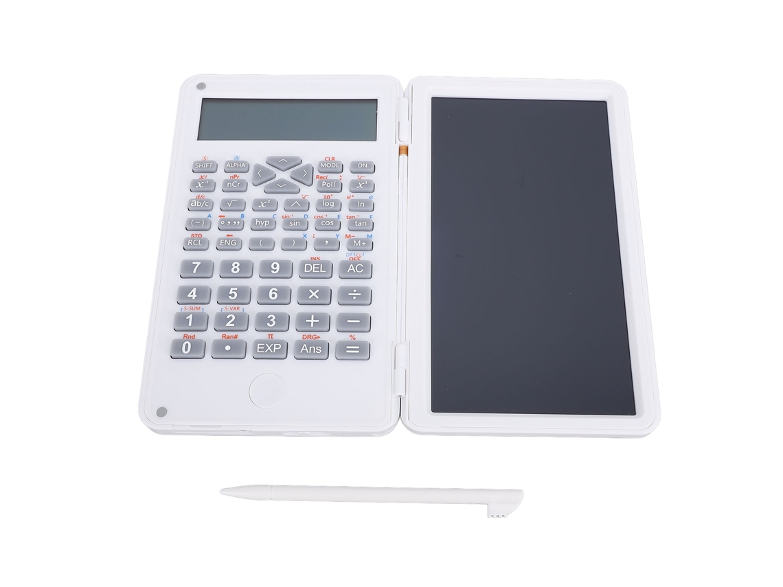 Calculadora Científica Portátil Com Display 2 Linhas E Tábua De Escrita Lcd 6 Polegadas