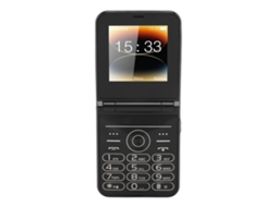 Mali telefone Celular Flip para Idosos com Botões Grandes 2g 2.6 Polegadas Lanterna Led 1400mah Preto