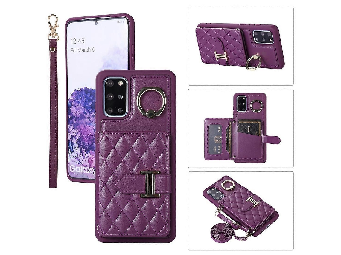 Capa Para Celular Com Suporte Horizontal Para Cartões E Argolas, Com Cordão Duplo, Compatível Com Samsung Galaxy S23+ 5g.