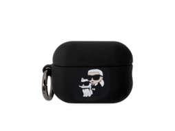KARL LAGERFELD Capa para Airpods Pro 2 Nft Silicone À Prova de Choque com Anel Preto