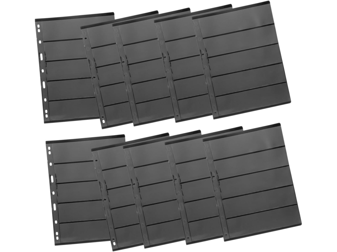 Mipcase Classeur À Timbres À Feuilles Mobiles 10pcs Noir Pet Design Transparente Reutilizável Para Adesivos E