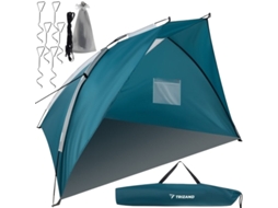 Tenda de praia grande, azul e branca, 220x120x120 cm