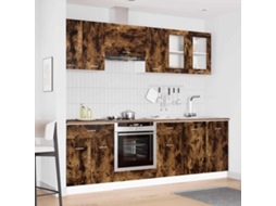 Vidaxl Conjunto De Armários De Cozinha Lyon 8 Pcs Carvalho Fumado